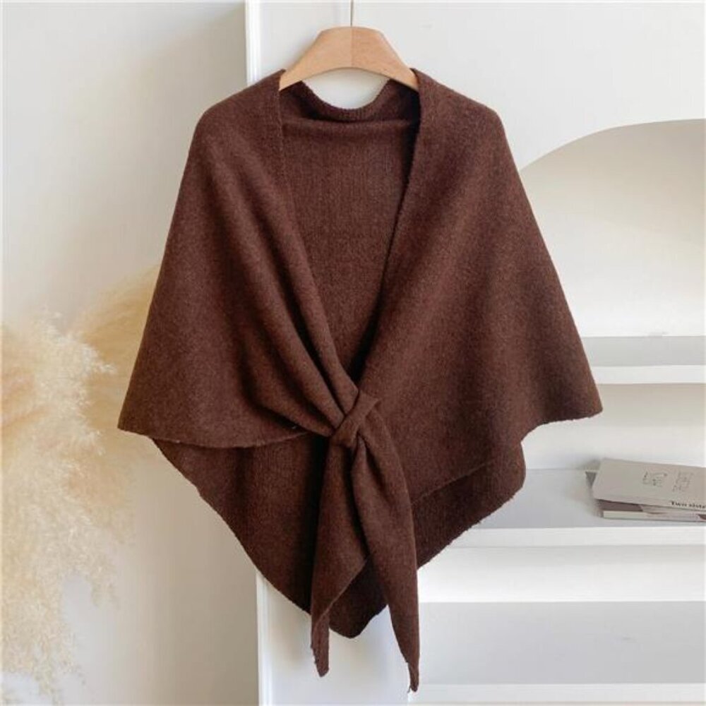 Knitted Solid Color Scarf Shawl